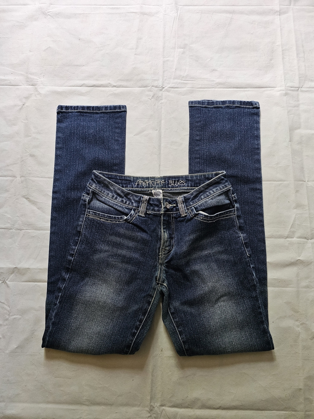 Vintage Women's Dark Indigo Straight Jeans